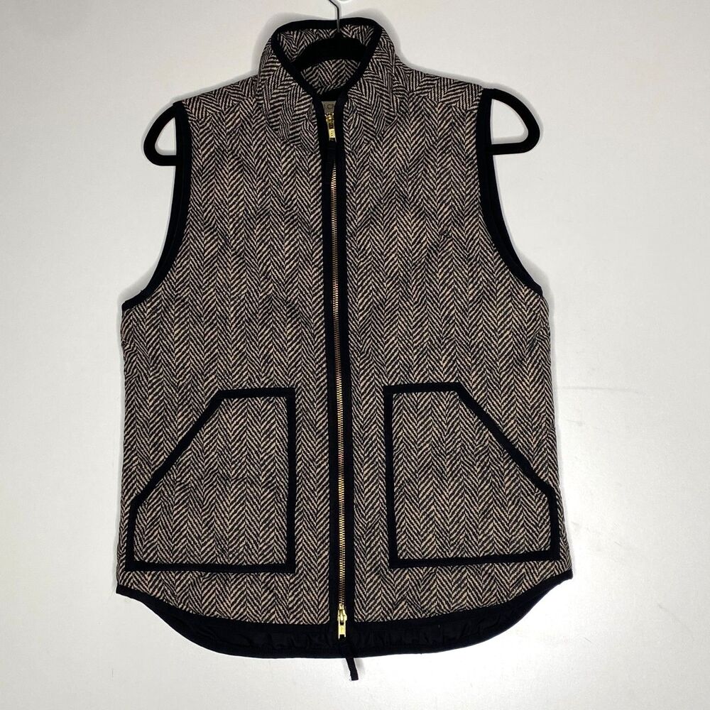 J. Crew Printed Quilted Down Puffer Vest Jacket Women's Size Small